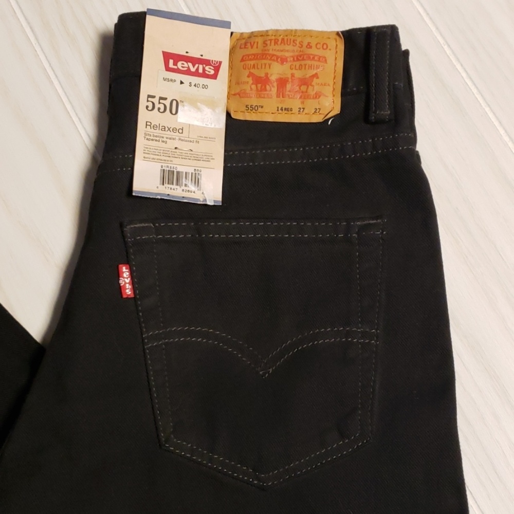 550 Relaxed Fit Jeans Boys 14 Reg 27 x 27 Black